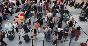 How does the Entry/Exit System that is causing queues at airports work and what data does it collect?