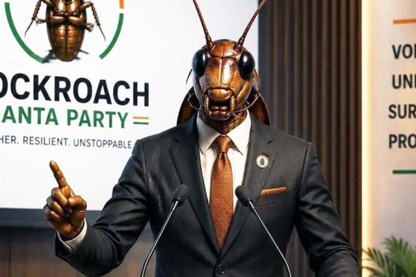 A cockroach is the new political star in India: he is “the voice of the lazy and unemployed”