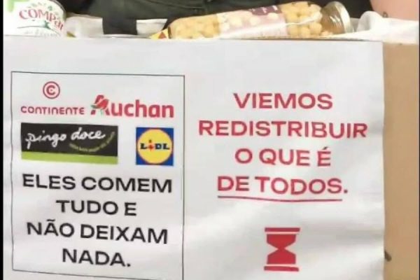 Climáximo steals from the supermarket and distributes goods in the East