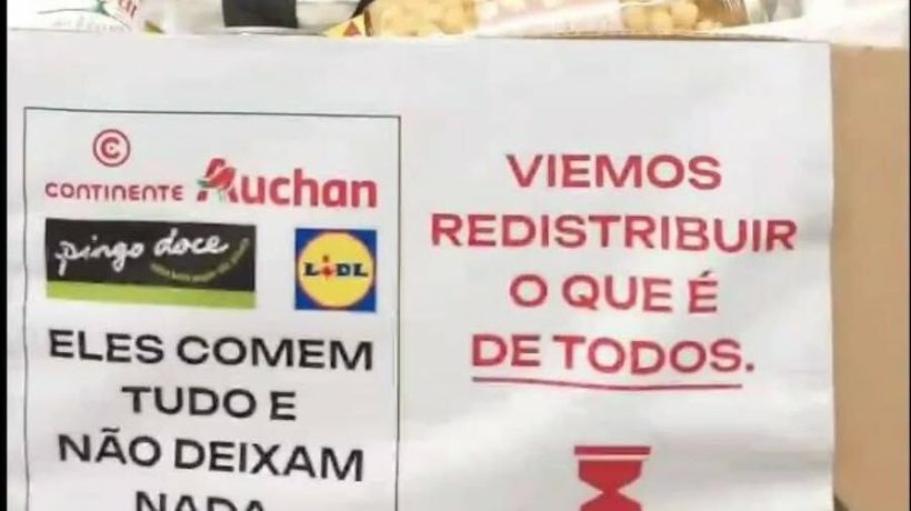 Climáximo steals from the supermarket and distributes goods in the East