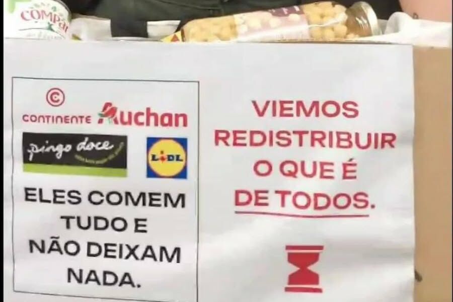 Climáximo steals from the supermarket and distributes goods in the East