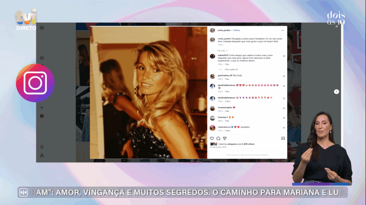 Cinha Jardim is 'confronted' with an old photo and admits: “I hate old age…”