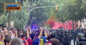 Barcelona fans stoned their own team's bus after confusing it with Real Madrid's