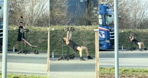 Just a truck driver who takes going to the gym very seriously… even far from home
