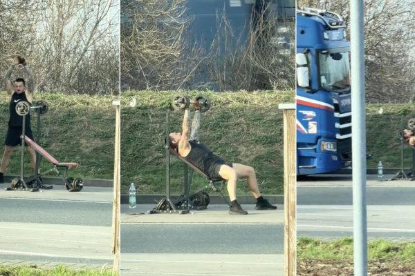 Just a truck driver who takes going to the gym very seriously… even far from home