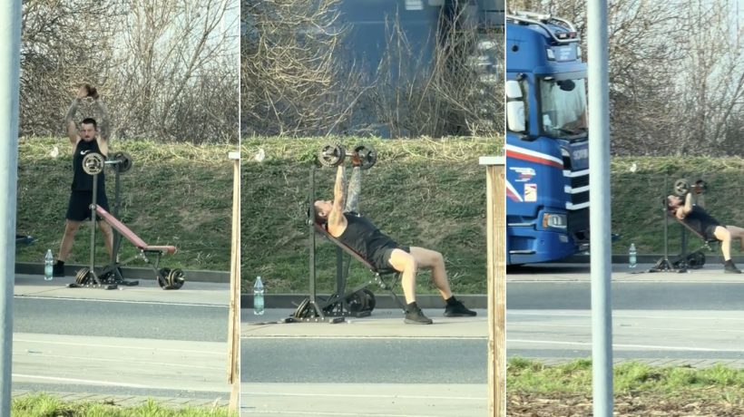 Just a truck driver who takes going to the gym very seriously… even far from home