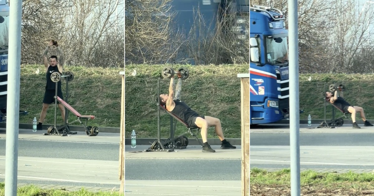 Just a truck driver who takes going to the gym very seriously… even far from home
