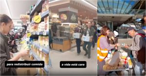 Climáximo activists remove food from supermarkets and distribute them to people in need