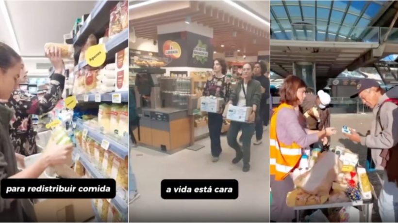 Climáximo activists remove food from supermarkets and distribute them to people in need