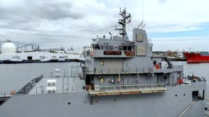 This is "the monster", the ship on which Israel detains flotilla activists in international waters