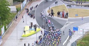 Uncontrolled spectators almost deliberately knock cyclists off their feet at the Giro