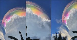 Rare phenomenon creates clouds in rainbow tones and delights thousands on social media