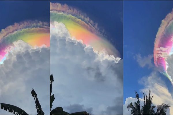Rare phenomenon creates clouds in rainbow tones and delights thousands on social media