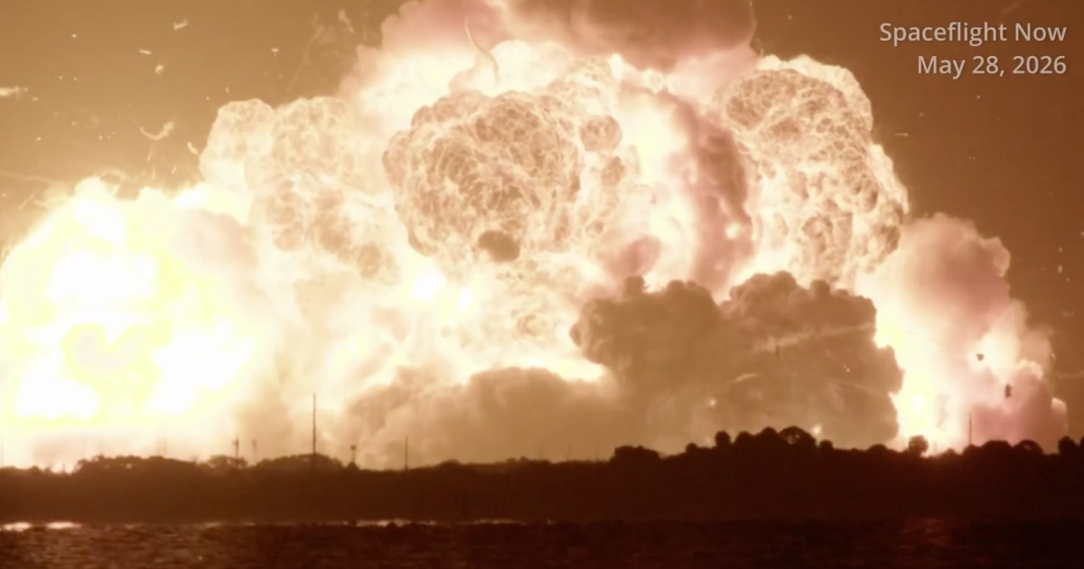 Blue Origin rocket explodes during test and paints orange sky