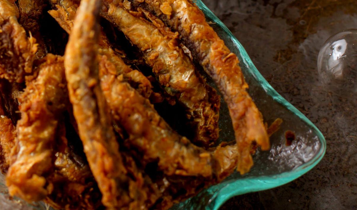 Peixe frito.