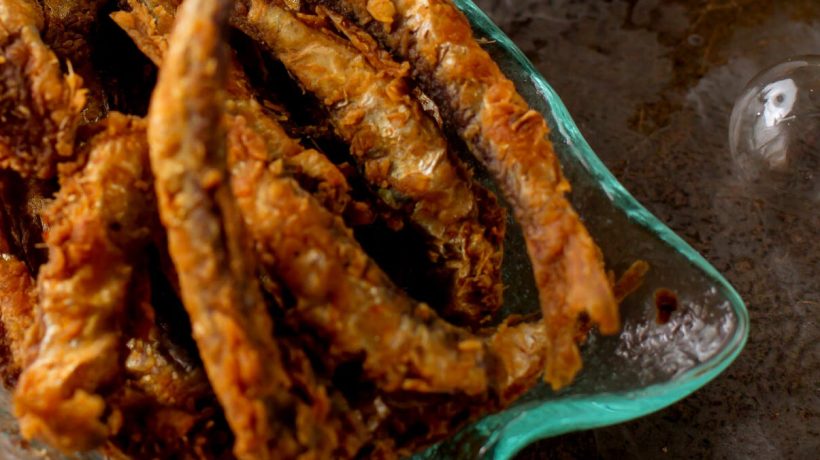 Peixe frito.