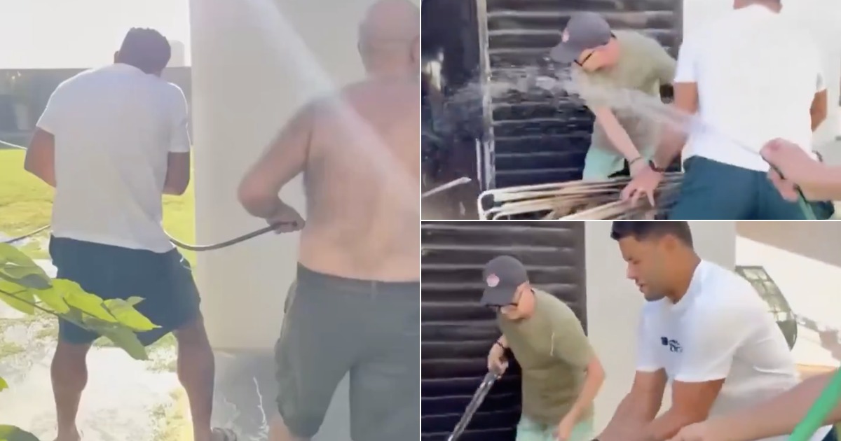 Hulk helps fight fire at ex-partner Alan Franco's house