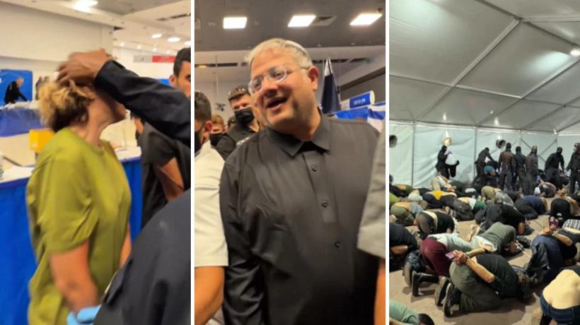 Israeli Minister Itamar Ben-Gvir mocks in a video the detained, kneeling and handcuffed flotilla activists: "Welcome to Israel"