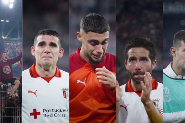 Braga players are moved to tears by the reaction of fans in Germany