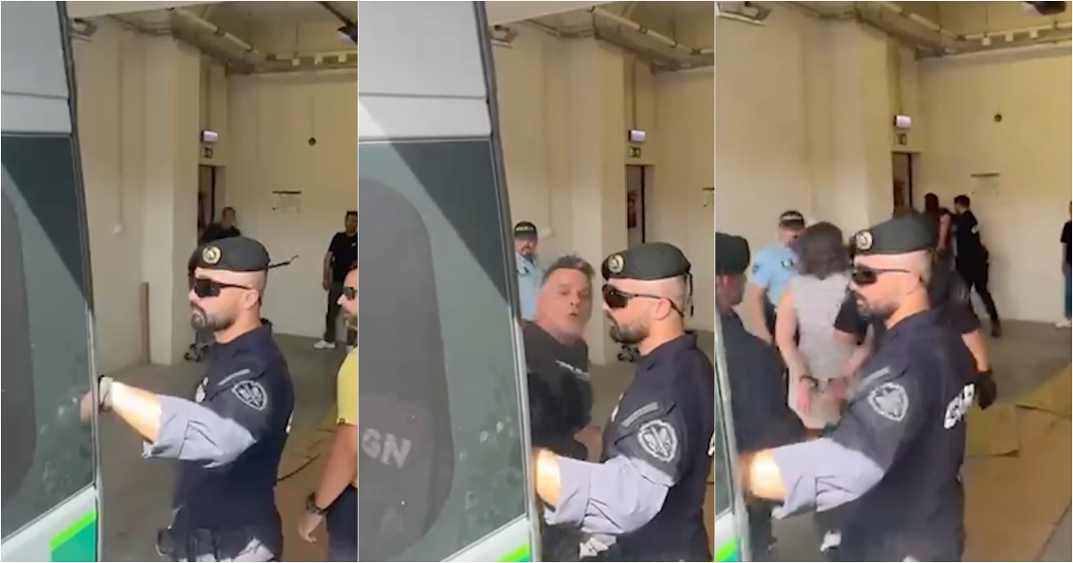 Mother of abandoned children arrives at court singing and stepfather shouts saying “I love you”