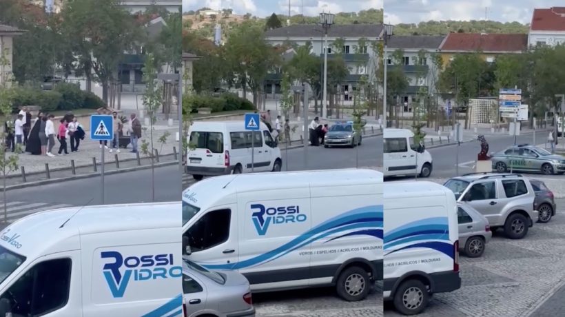 The moment a detained man escapes from the Ponte de Sor court