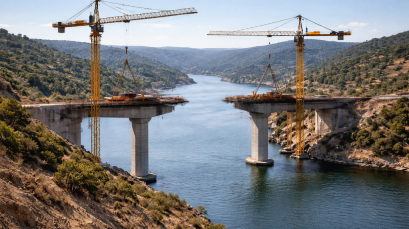 Ponte em construção. Crédito: Foto AI