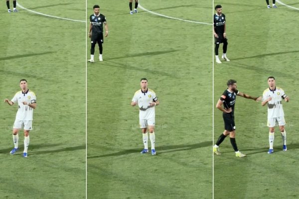 Ronaldo plays conductor and rival cheering orchestra to the sound of 'Messi'