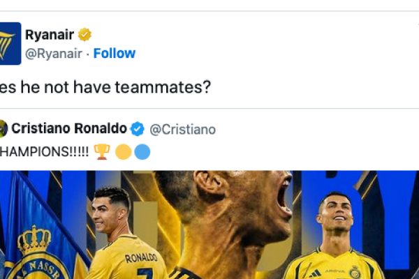 “Do you have no companions?”: Ryanair provokes Cristiano Ronaldo on social media