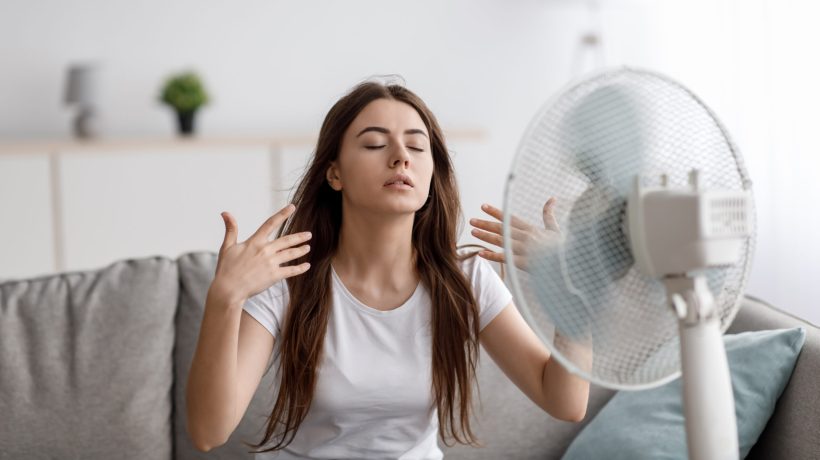 Do you have a fan at home? It cools down better on hot days if you put this on the front