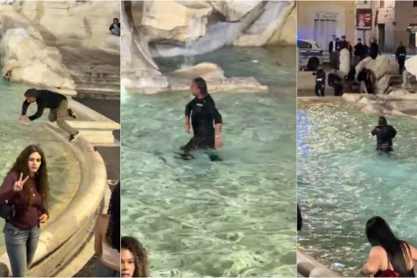 Drunk tourist dives into the Trevi Fountain and ends up fined 500 euros