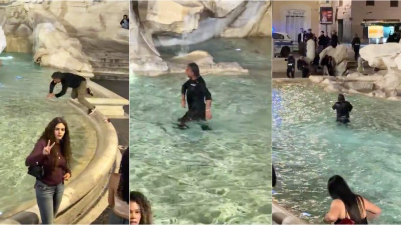 Drunk tourist dives into the Trevi Fountain and ends up fined 500 euros