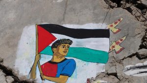 "Shukran": a mural by Lamine Yamal brings his gesture with the Palestinian flag to the rubble of Gaza