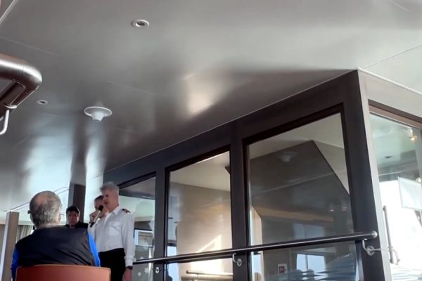 Video shows the moment the captain announces the first death on the cruise due to a hantavirus outbreak
