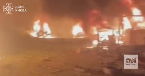 Ukraine on fire: images of the seconds following Russia's major attack