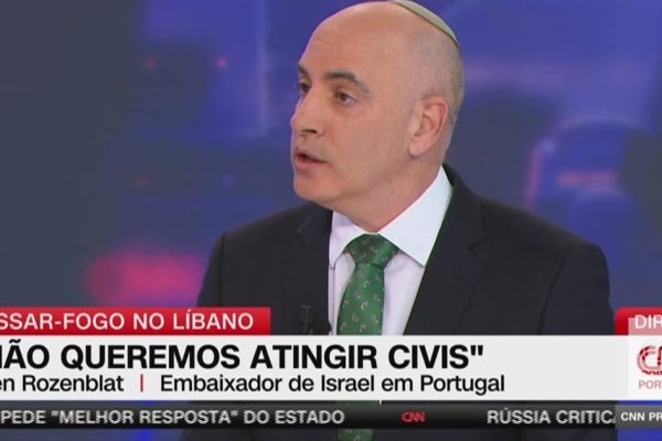 "3300 dead in Lebanon, are they all terrorists?", asks CNN Portugal. "Almost everyone", responds Israeli ambassador