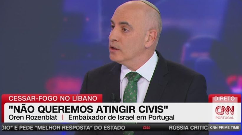 "3300 dead in Lebanon, are they all terrorists?", asks CNN Portugal. "Almost everyone", responds Israeli ambassador