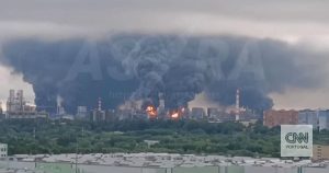 Moscow burning: images of the Russian capital after the biggest attack ever in Ukraine