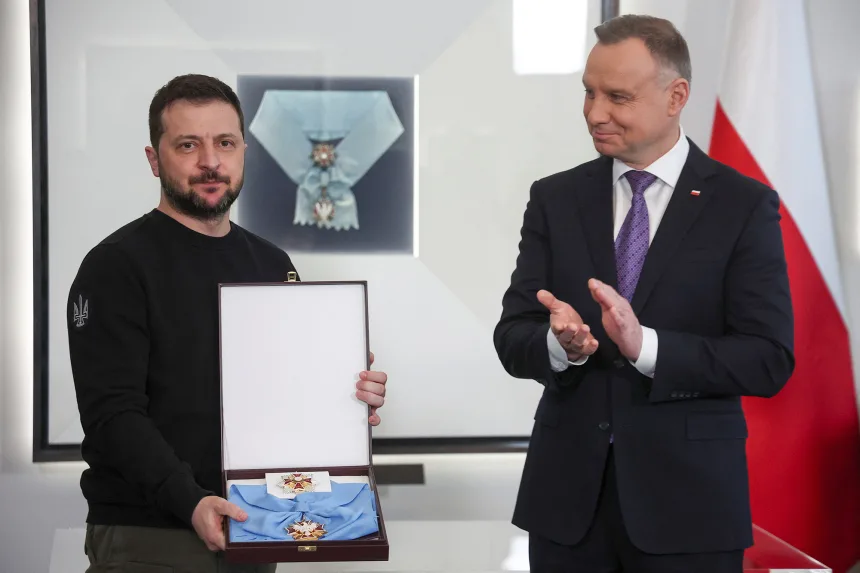 Zelensky returns Poland's highest award in the face of growing controversy over World War II