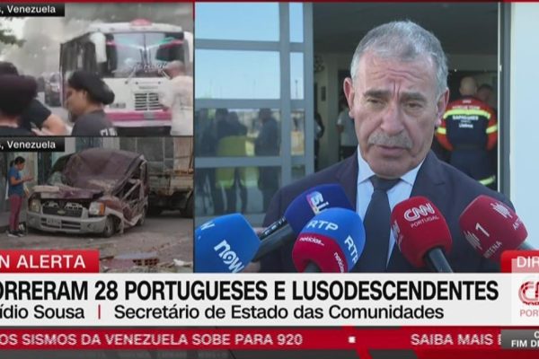 04:12 Venezuela: number of Portuguese and Portuguese descendants killed rises to 28. There are 85 missing or uncontactable 17 minutes ago