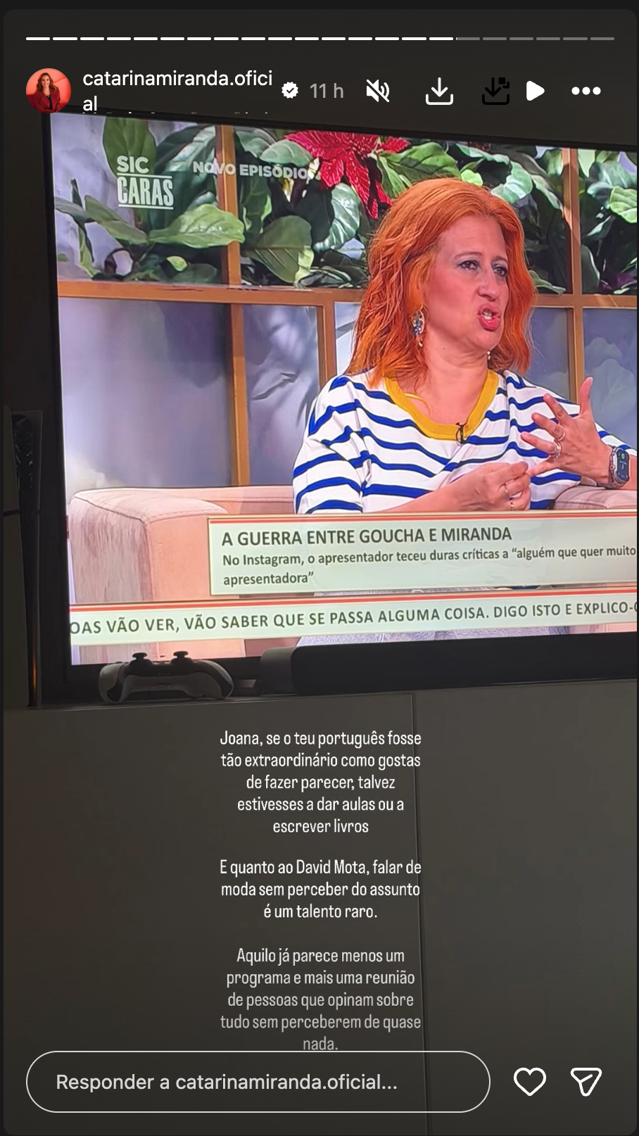 Catarina Miranda is criticized and responds: “Just make yourself presentable…”