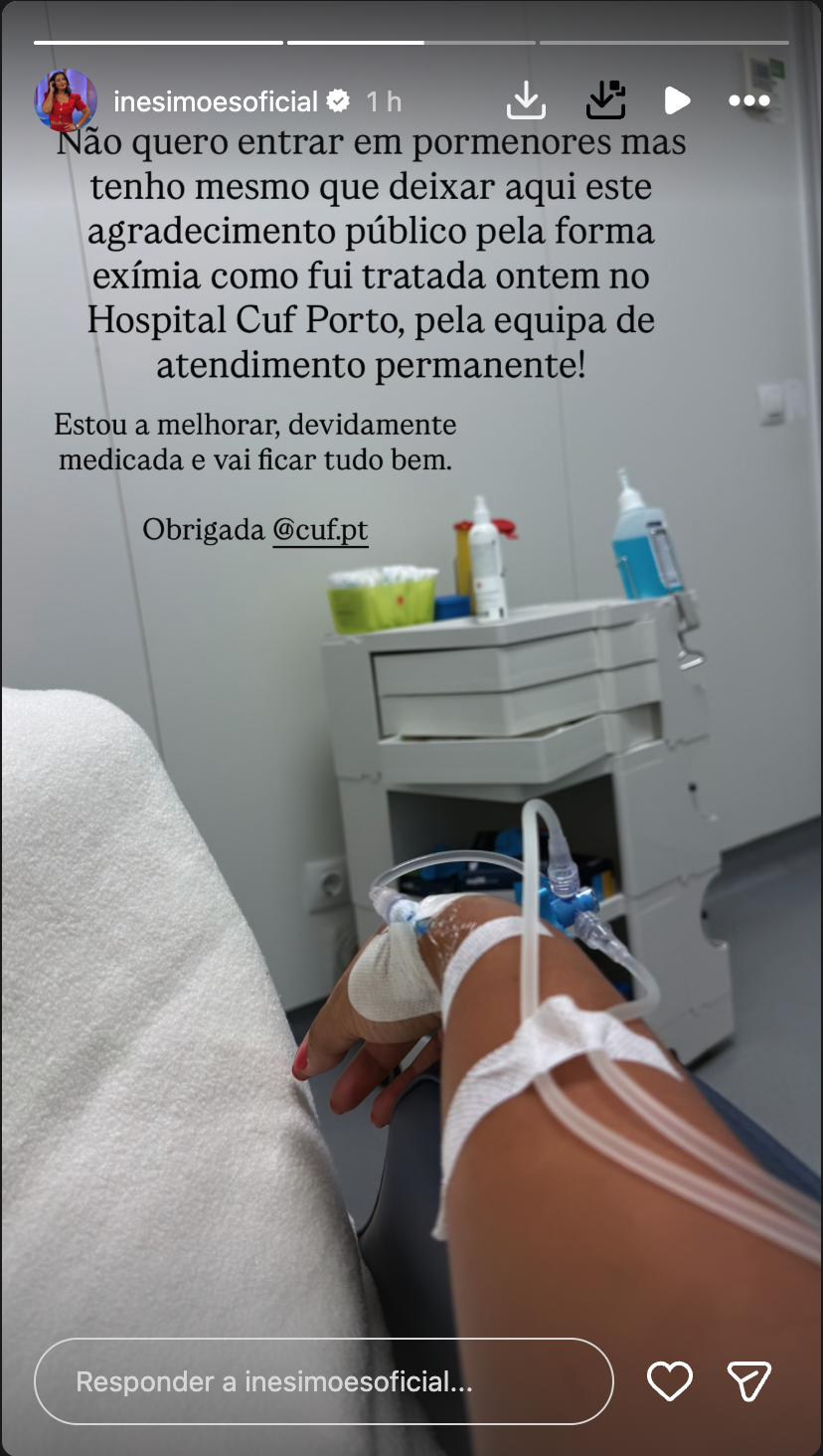 Inês Simões shows up at the hospital and lets out: “I don’t want to go into details…”