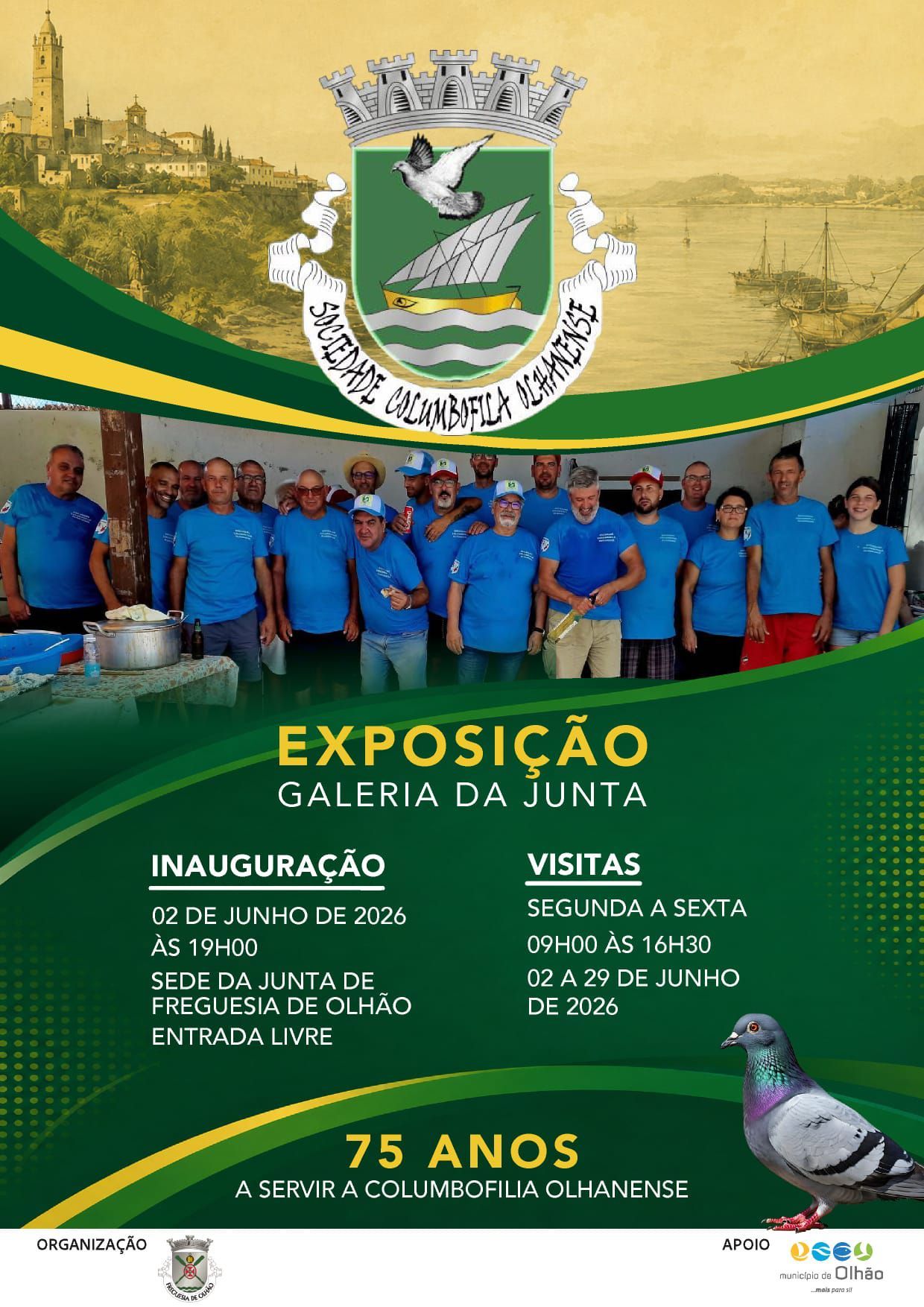 Olhão marks the 75th anniversary of the Pigeon Racing Society with exhibition and tributes