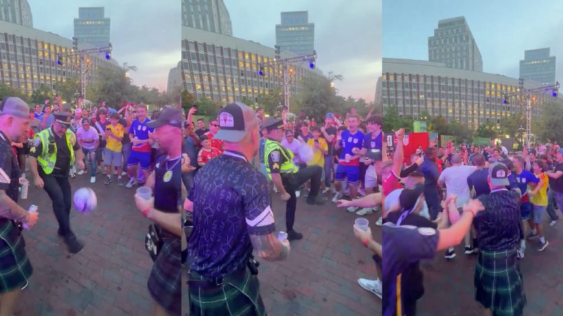 Police officer surprises by touching the ball and wins over fans in Boston