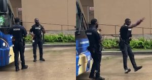 Houston police officers join the party and celebrate Cristiano Ronaldo