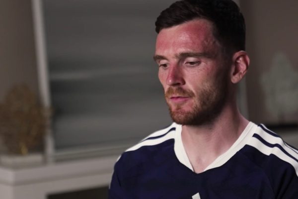 Andy Robertson gets emotional when he reads a letter from Diogo Jota's wife before the 2026 World Cup