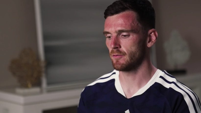 Andy Robertson gets emotional when he reads a letter from Diogo Jota's wife before the 2026 World Cup