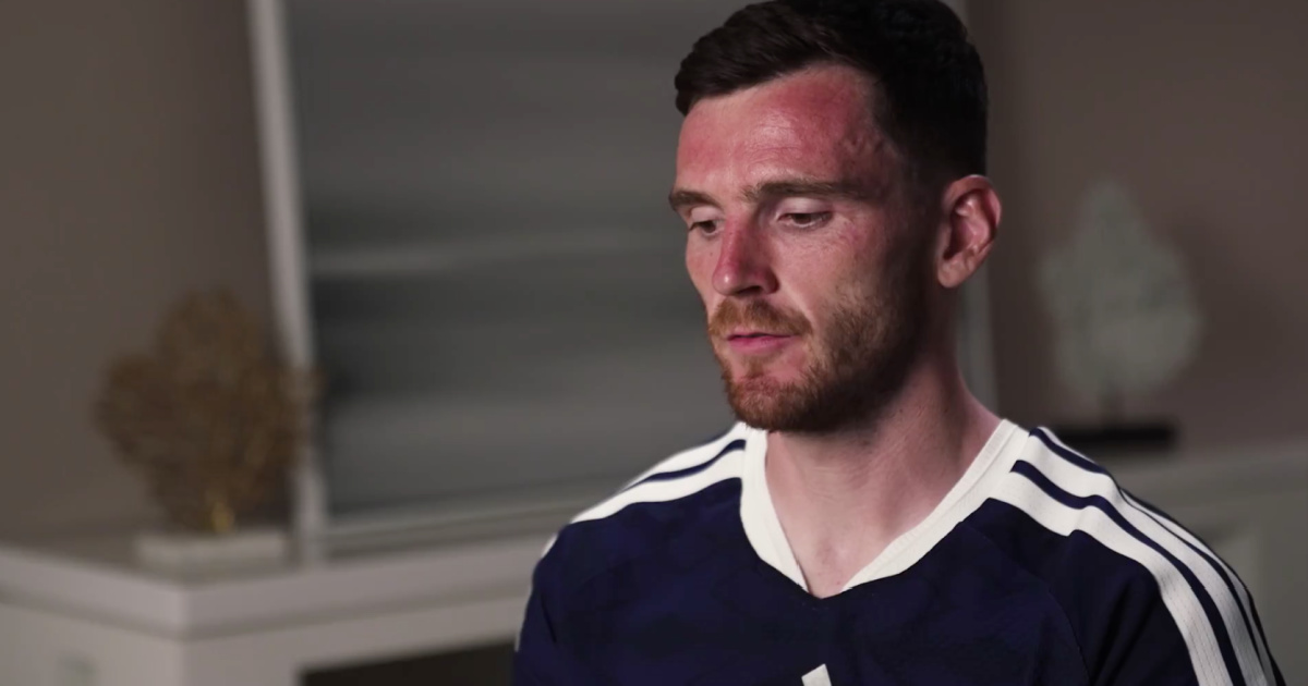 Andy Robertson gets emotional when he reads a letter from Diogo Jota's wife before the 2026 World Cup