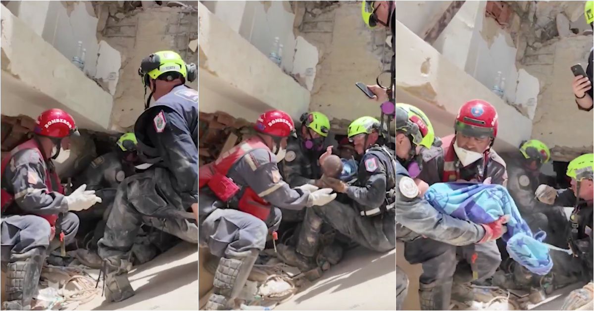 Baby is rescued alive after spending 72 hours under rubble in Venezuela