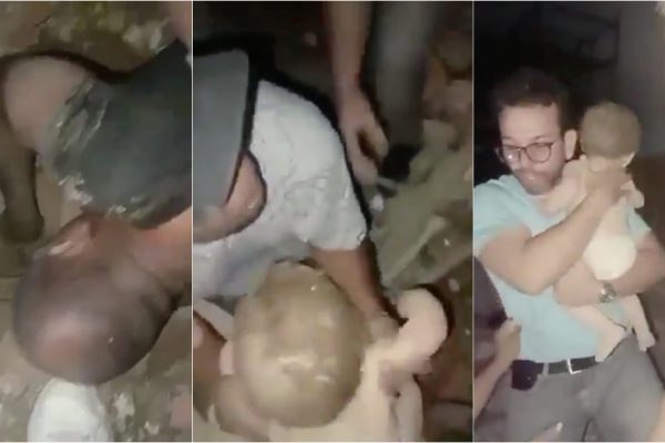 Baby is rescued alive from the rubble after strong earthquakes in Venezuela