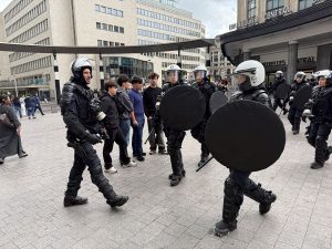 Brussels: Episodes in a demonstration on educational reforms and tuition fees